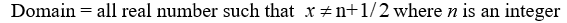 <strong>State the domain of the function. Y = tan </strong> A) B) C) D)