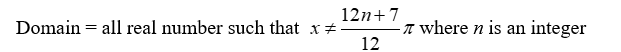 <strong>State the domain of the function. Y = tan </strong> A) B) C) D)