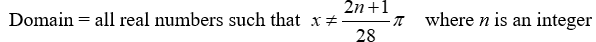 <strong>State the domain of the function. Y = -3 sec (14 x)</strong> A) B) C) D)