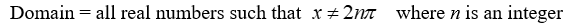 <strong>State the domain of the function. Y = </strong> A) B) C) D)