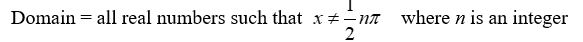 <strong>State the domain of the function. Y = </strong> A) B) C) D)