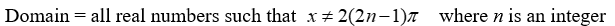 <strong>State the domain of the function. Y = </strong> A) B) C) D)