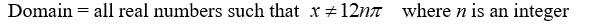 <strong>State the domain of the function. Y = </strong> A) B) C) D)
