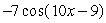 State the amplitude, period, and phase shift of the function. y = Amplitude = ________ Period = __________ Phase Shift = _________