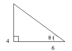 Use the triangle to find the exact sinθ. Rationalize the denominator and reduce the fraction if necessary.