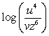 <strong>Write the expression as a single logarithm. 4log u - log v - 6log z</strong> A) B) C) D)