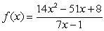 For the rational function , find the equation of the slant asymptote.
