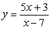 <strong>The function , Is a one-to-one function. Find its inverse.</strong> A) B) y = -5 C) D)