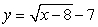 <strong>Write the function that results from shifting To the right 8 and up 7.</strong> A) B) C) D)