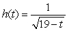 Given the function , state the domain in interval notation.