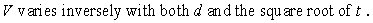 Write an equation that describes the variation. when