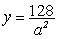 <strong>Write an equation that describes the variation. Y varies inversely proportional to the square of a. y = 8 when a = 4</strong> A) B) C) y = 0.5 a <sup>2</sup> D) y = 2 a