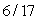 <strong>Find the slope of the line that passes through the points (0, -9) and (6, 8).</strong> A) B) C) D)