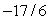 <strong>Find the slope of the line that passes through the points (0, -9) and (6, 8).</strong> A) B) C) D)