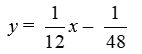 <strong>Write the equation of the line given the slope m = 1/12 and x-intercept (1/4, 0).</strong> A) B) C) D)