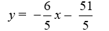 <strong>Write the equation of the line given the slope m = -6/5 and a point (-11, 3) that lies on the line.</strong> A) B) C) D)