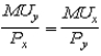 <strong>The combination of Good X and Good Y that will maximize your utility will have which of the following properties?</strong> A)   B)   C)   D)   E)   <div style=padding-top: 35px> 