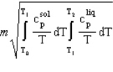 <strong>A solid of mass m initially at T<sub>0</sub> is heated to T<sub>1</sub> at constant pressure where it proceeds to melt. Once all of the solid is in the liquid phase it is further heated to T<sub>2</sub>. If the solid and liquid have specific heat capacities of c and c respectively, which equation below best represents the change in entropy for this system?</strong> A) B) C) D) E) B and D