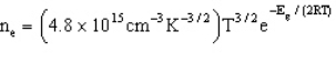 <strong>Which estimates the number of electrons per cubic centimeter excited to the conduction band as a function of temperature and the band gap energy. -Refer to Exhibit 22-2. Based solely on the equation above, which set of conditions will result in the most electrons being excited to the conduction band.</strong> A) Low temperature, low band gap energy B) Low temperature, high band gap energy C) High temperature, low band gap energy D) High temperature, high band gap energy