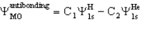 <strong>The molecule HeH<sup>+</sup> has an antibonding MO of the form For this you would expect </strong> A) C<sub>1</sub> > C<sub>2</sub> B) C<sub>2</sub> < C<sub>2</sub> C) C<sub>1</sub> = C<sub>2</sub>