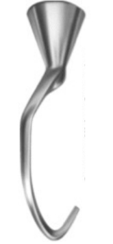 <strong>Identify the piece of equipment shown in each picture. - </strong> A) Mixer attachment: whip B) Mixer attachment: pastry knife C) Mixer attachment: paddle D) Mixer attachment: dough arm
