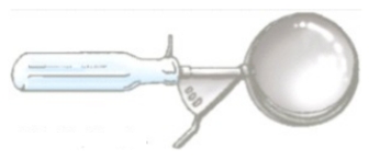 <strong>Identify the piece of equipment shown in each picture. - </strong> A) Liquid volume measure B) Scoop C) Ladle