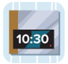 Qu \'{e} hora es? Write the times in Spanish in complete sentences. Write out (with words) the numbers. 1. 2. 3. 4.