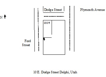 -The property above has a legal description of 10 E. Dodge Street Delphi, Utah.