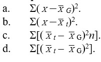 In a repeated measures ANOVA, the formula for calculating SS<sub>Between</sub> is: