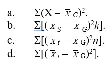 In a repeated measures ANOVA, the formula for calculating SS<sub>Subjects</sub> is: