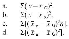 The formula for calculating SS<sub>Within</sub> is:  <div style=padding-top: 35px> 