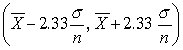 Assuming the population is normal and \mu is known, a 98% confidence interval for \mu is given by
