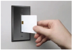<strong> -The accompanying figure, showing someone with a white card, is an example of ____ security.</strong> A) something you know B) something you have C) something about you D) someone you know
