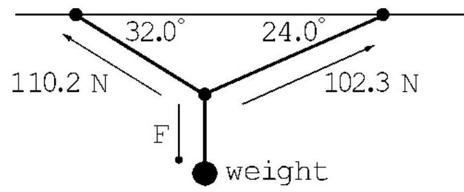 What force must the weight in the figure below exert to keep the system in equilibrium?