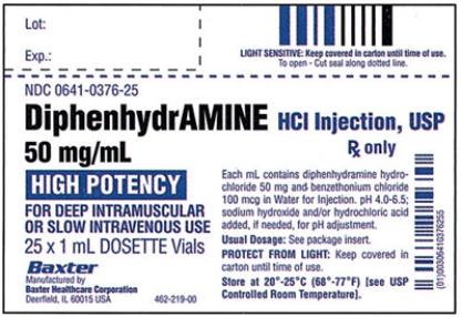 Directions: Calculate the following dosage using the formula method.Round mL answers to the nearest tenth unless otherwise indicated. Order: Diphenhydramine HCl 35 mg IM q6h p.r.n.for itching Available: