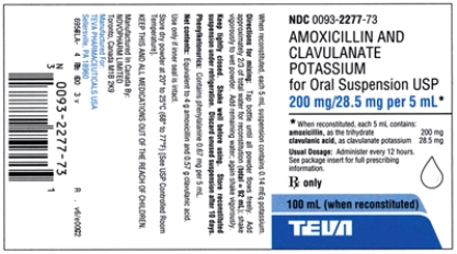 Directions: Use the label to identify the information requested. If more than one answer is necessary, separate your answers with commas. a. Trade name: _______________ b. Generic name: _______________ c. Dosage strength of amoxicillin: _______________ d. Dosage strength of clavulanate potassium: _______________ e. Form: _______________ f. Total volume: _____________