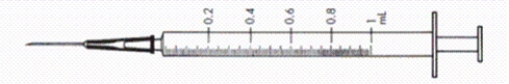 Directions: Calculate the following hourly dosage of heparin (units/hr). Order: Heparin 5,600 units subcut stat Available: a. How many milliliters will you administer? ___________ b. Shade in the dosage on the syringe provided.