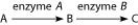 <strong>Use the figure to answer the question.   Refer to the metabolic pathway illustrated. If A, B, and C are all required for growth, a strain that is mutant for the gene-encoding enzyme A would be able to grow on medium supplemented with which of the following nutrient(s)?</strong> A) nutrient A only B) either nutrient B or C C) nutrient C only D) nutrients A and C <div style=padding-top: 35px> 