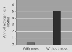 Use the figure to answer the following question. Bowden showed that the presence of moss reduced nitrogen loss from soil. Which of the following questions would be the best follow-up study?