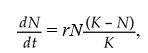 Often the growth cycle of one population has an effect on the cycle of another. As moose populations increase, for example, wolf populations also increase. Thus, if we are considering the logistic equation for the wolf population, Which of the factors accounts for the effect of the moose population?