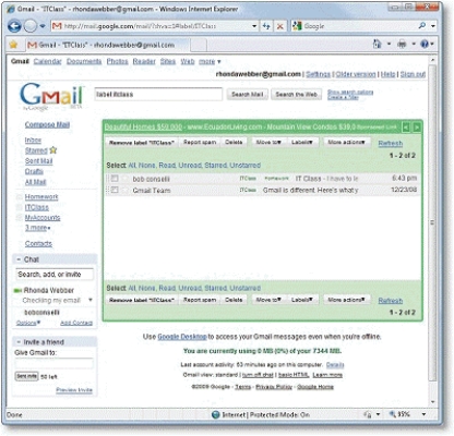 -In the accompanying figure, label:yourtag in the search box will search for messages with that particular label.