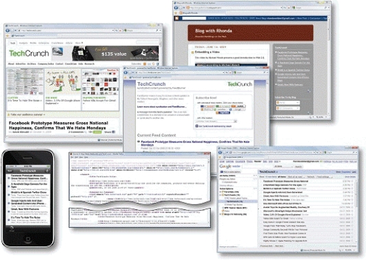 -As shown in the accompanying figure, you can access a Web feed in a browser.