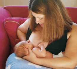<strong>The nurse is teaching a postpartum client different holds for breastfeeding. Which of the following figures depicts the football hold frequently used for clients who have had a cesarean birth?</strong> A) B) C) D)
