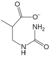 <strong>What is the name of the compound below, which is an intermediate in the breakdown of some pyrimidines? </strong> A) N-carbamoyl- \beta -alanine B) N-carbamoyl- \beta -aminoisobutyrate C) dihydrothymine D) \beta -aminoisobutyrate