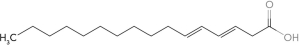 <strong>Predict the structure of a fatty acid that is trans 18:2 ( \Delta <sup>9,11</sup>).</strong> A) B) C) D)
