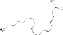 <strong>Identify the \omega -6 fatty acid. </strong> A) B) C) D)