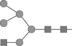 <strong>The glycan fragment shown below on the right has been cleaved by glycosylase enzymes, and HPLC analysis has produced the peaks 1 to 6. Which of the following fragments corresponds to peak 6? </strong> A) B) C) D)