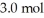 What is the maximum number of moles of SO<sub>3 </sub>that can be produced by the reaction of 2.0 mol of S with of O<sub>2</sub>?