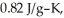 A sample of calcium carbonate [CaCO<sub>3</sub> (s)] absorbs   of heat,upon which the temperature of the sample increases from   to   If the specific heat of calcium carbonate is   what is the mass (in grams)of the sample?