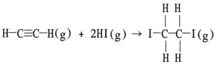 Using the table of average bond energies below,the ΔH for the reaction is ________ kJ. Bond: C≡C C-C H-I C-I C-H D (kJ/mol): 839 348 299 240 413